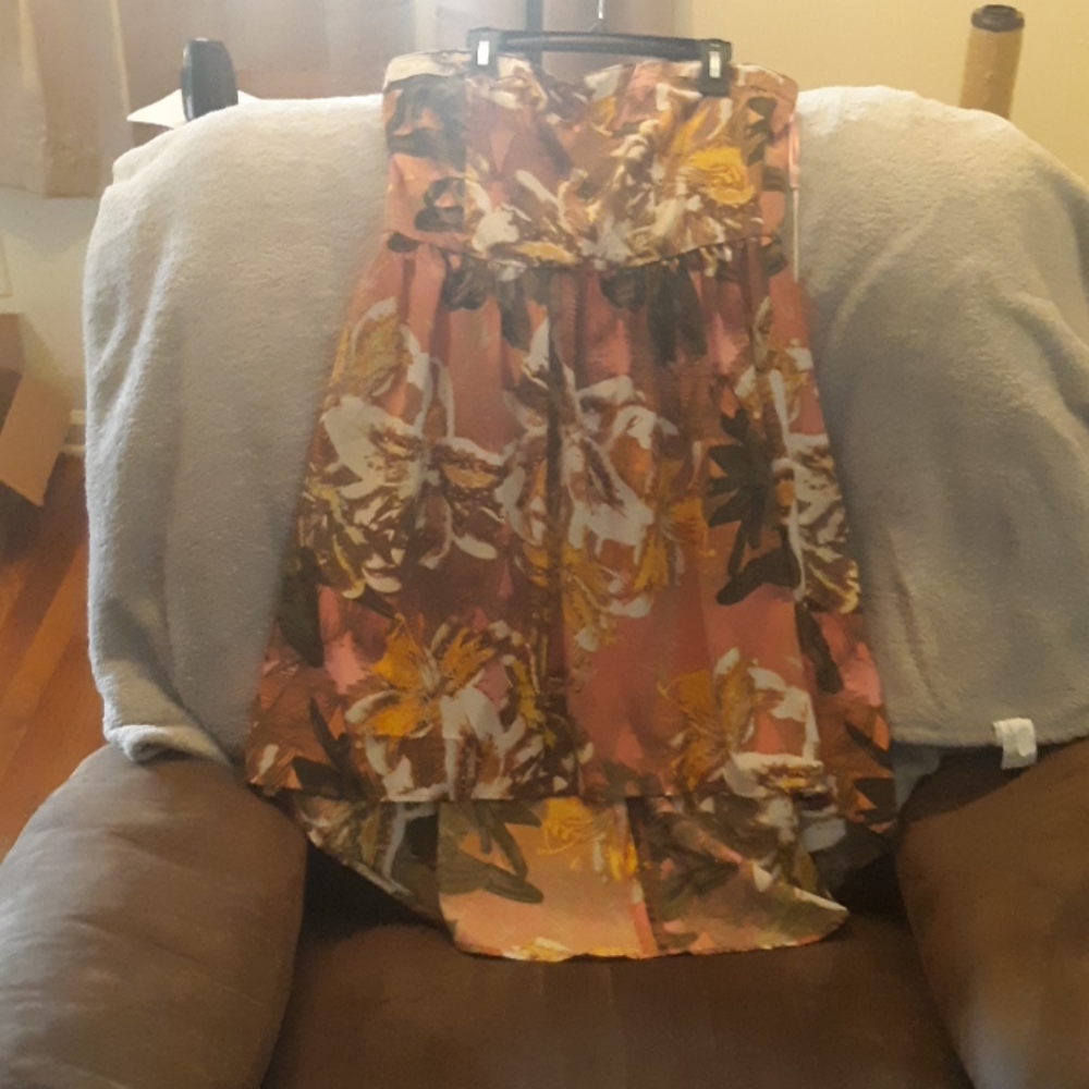 Strapless floral dress